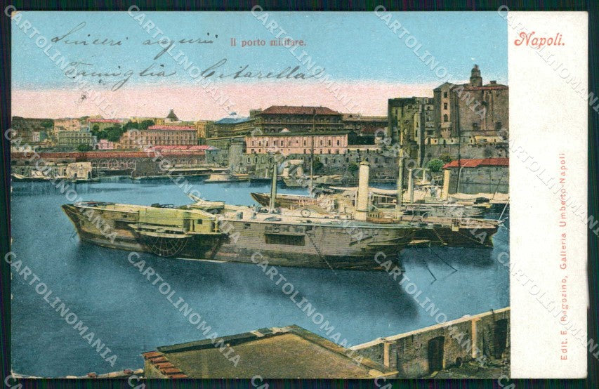 Napoli Città Porto Militare Barche Ragozino cartolina MX4864 – fronte