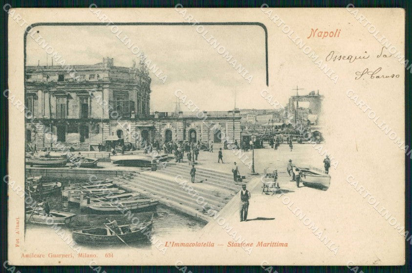 Napoli Città Immacolatella Stazione Marittima Alinari cartolina MX4866 – fronte