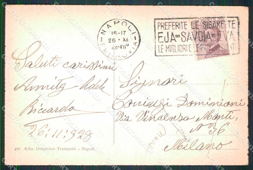 Napoli Città Veduta Mare da Via Caracciolo PIEGA cartolina MX4875 – retro