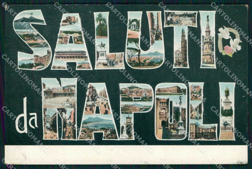 Napoli Città Saluti da Monumenti Vesuvio Ragozino 4514 cartolina MX4879 – fronte