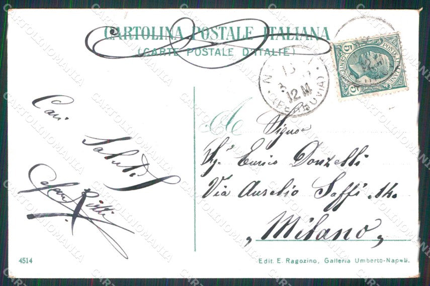 Napoli Città Saluti da Monumenti Vesuvio Ragozino 4514 cartolina MX4879 – retro