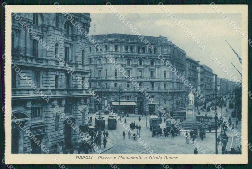 Napoli Città Piazza Monumento Nicola Amore Tram cartolina MX4883 – fronte