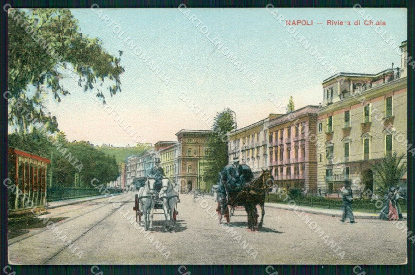 Napoli Città Riviera Chiaia Tramway cartolina MX4886 – fronte