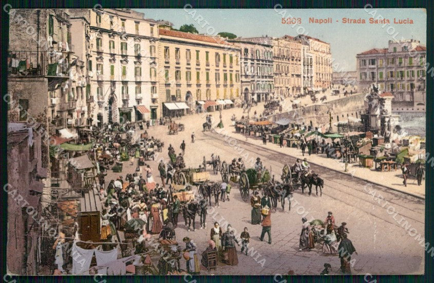 Napoli Città Strada Santa Lucia cartolina MX4888 – fronte
