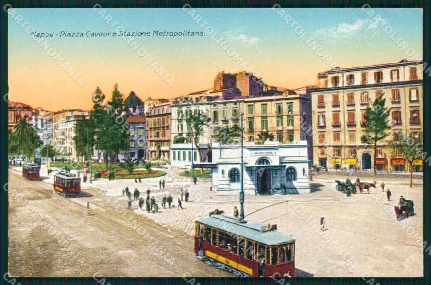 Napoli Città Piazza Cavour Stazione Metropolitana Tram cartolina MX4890 – fronte