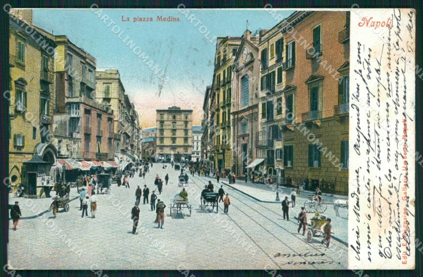 Napoli Città Piazza Medina Ragozino 2723 cartolina MX4896 – fronte
