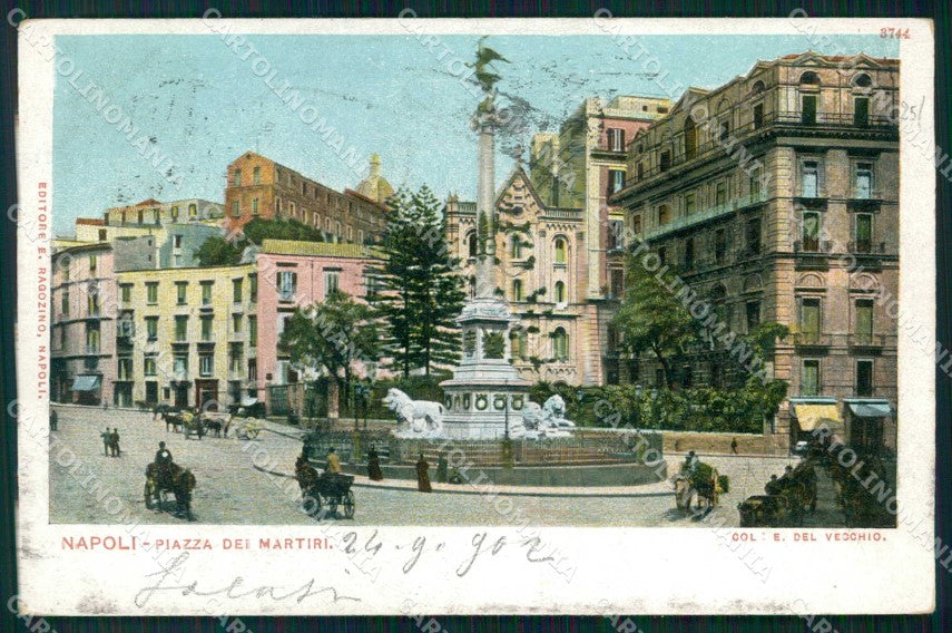 Napoli Città Piazza dei Martiri Ragozino cartolina MX4909 – fronte