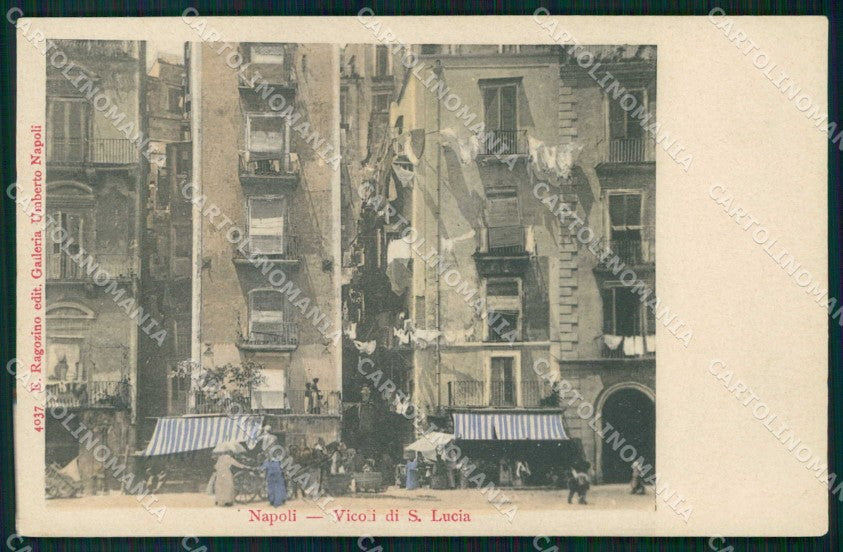 Napoli Città Vicoli Santa Lucia Ragozino 4037 cartolina MX4913 – fronte