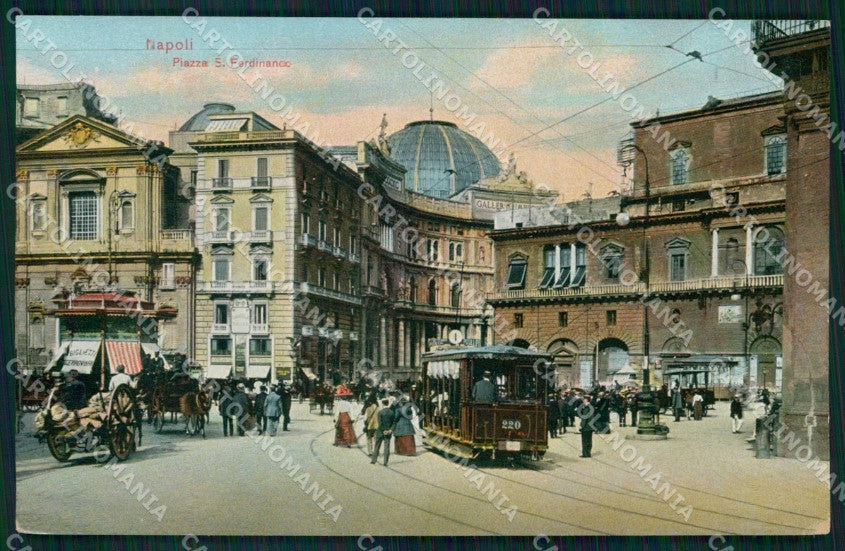 Napoli Città Piazza San Ferdinando Tram Trenkler 11 cartolina MX4920 – fronte