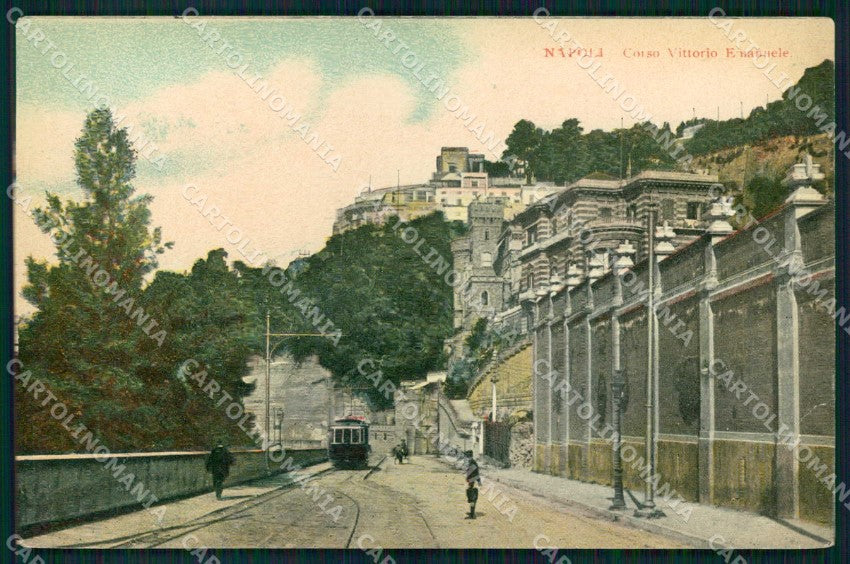 Napoli Città Corso Vittorio Emanuele Tram cartolina MX4923 – fronte