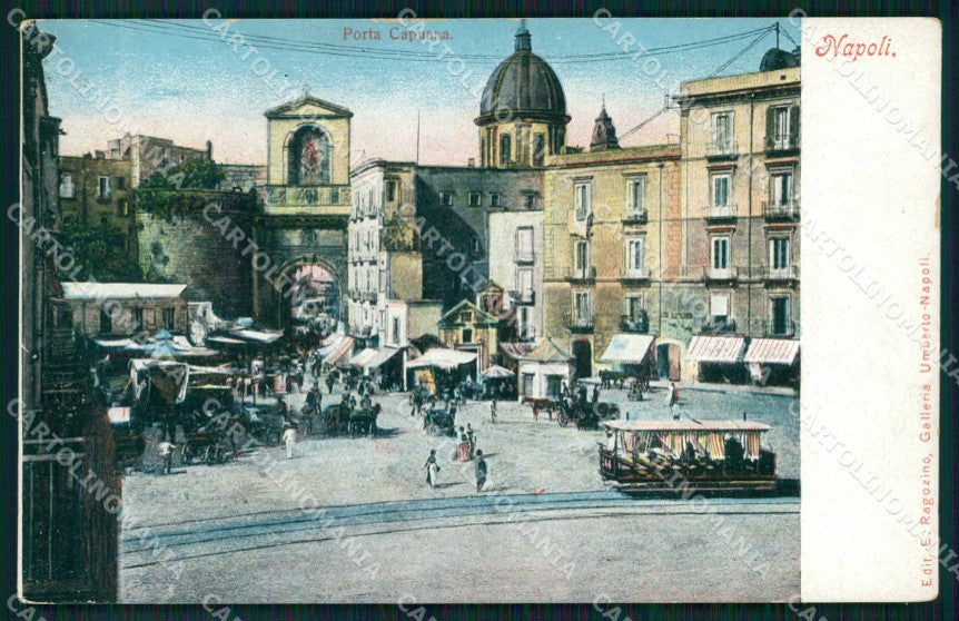 Napoli Città Porta Capuana Tramway Ragozino 2572 cartolina MX4928 – fronte