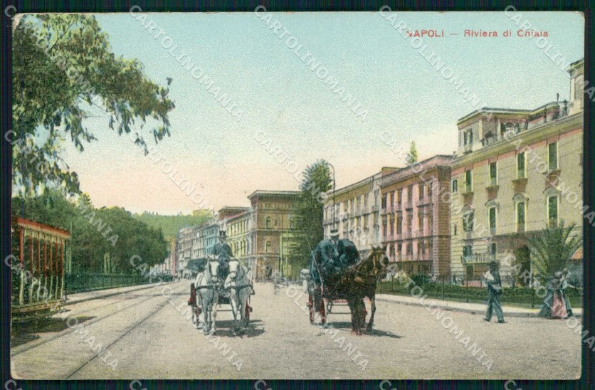 Napoli Città Riviera Chiaia Tram cartolina MX4937 – fronte