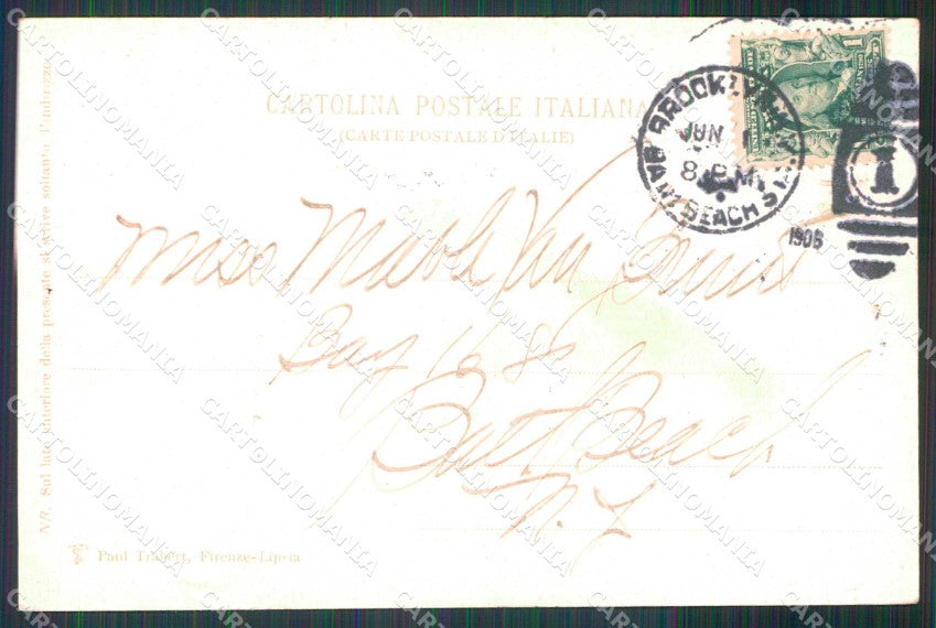 Napoli Città Strada Piedigrotta Mergellina Trabert FORI cartolina MX4946 – retro
