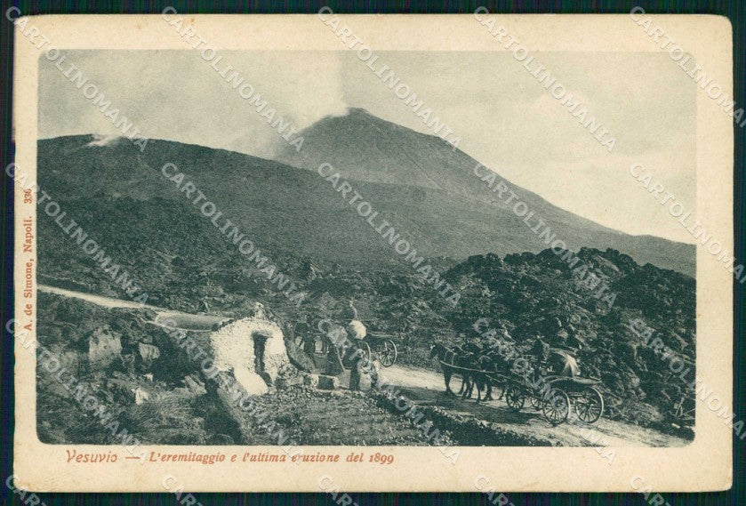 Napoli Città Ultima Eruzione Vesuvio Eremitaggio cartolina MX4960 – fronte