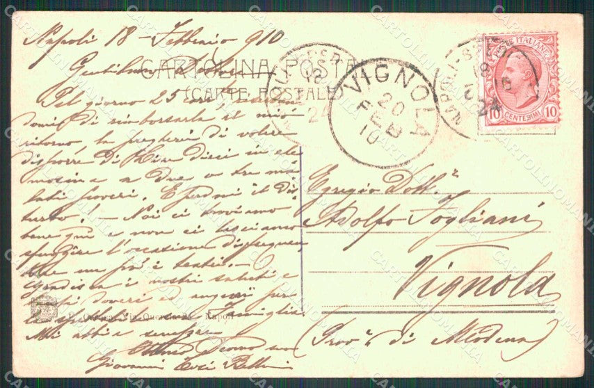 Napoli Città Via Partenope Vesuvio cartolina MX4966 – retro