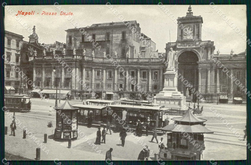 Napoli Città Piazza Dante Tram cartolina MX4969 – fronte
