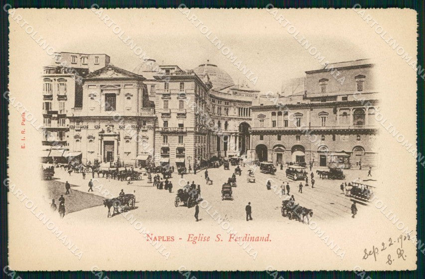 Napoli Città Chiesa San Ferdinando Tram cartolina MX4979 – fronte