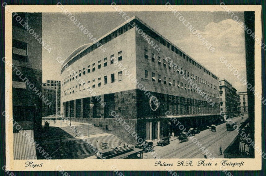 Napoli Città Palazzo Poste Telegrafi Tram cartolina MX4981 – fronte