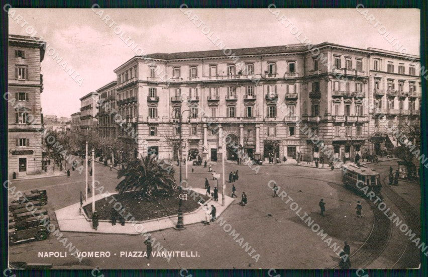 Napoli Città Piazza Vanvitelli Tram Vomero ABRASA cartolina MX4982 – fronte