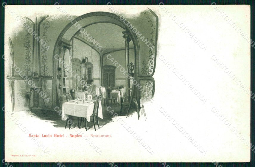 Napoli Città Santa Lucia Hotel Ristorante Richter cartolina MX5000 – fronte