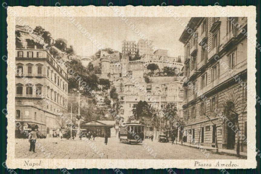 Napoli Città Piazza Amedeo Tram cartolina MX5009 – fronte