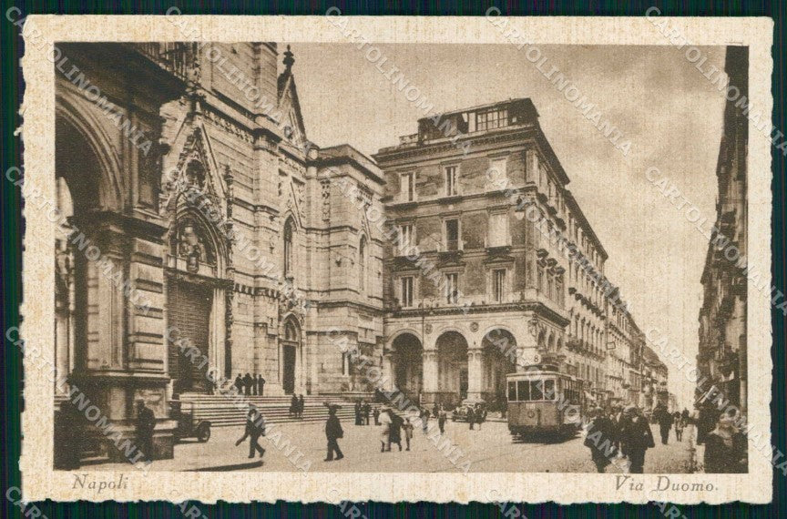 Napoli Città Via Duomo Tram cartolina MX5010 – fronte