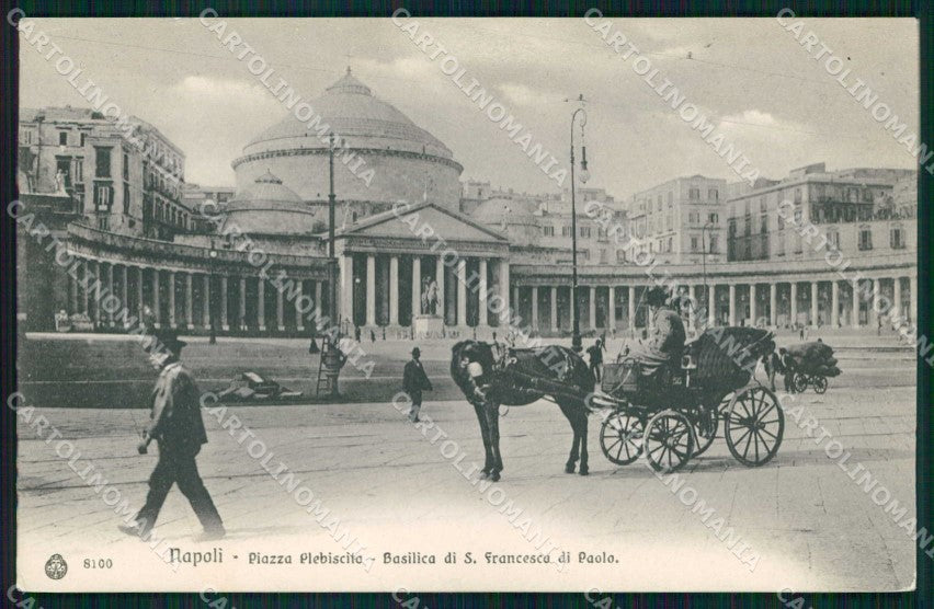 Napoli Città Piazza Plebiscito Brunner 8100 cartolina MX5017 – fronte