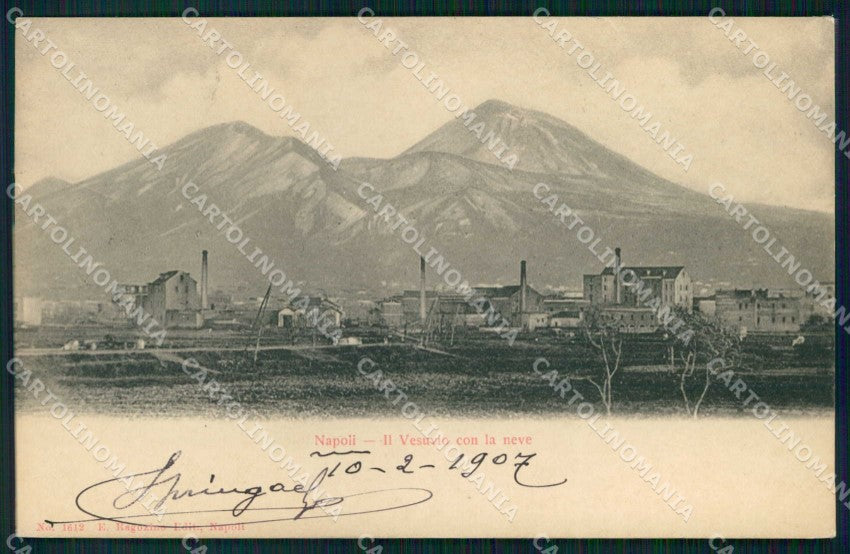 Napoli Città Vesuvio Innevato Ragozino 1612 cartolina MX5031 – fronte