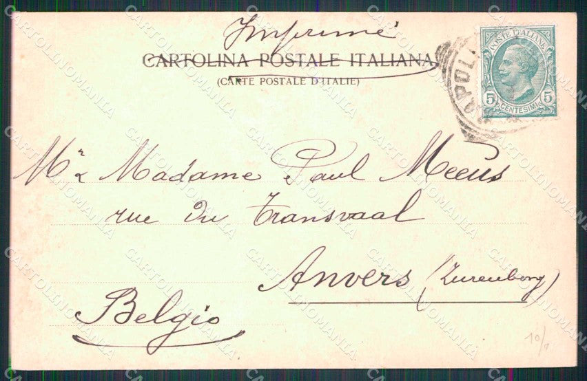 Napoli Città Vesuvio Innevato Ragozino 1612 cartolina MX5031 – retro