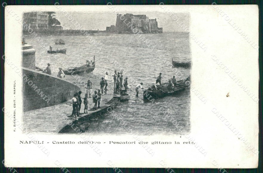 Napoli Città Castel dell Ovo Pescatori in Azione cartolina MX5033 – fronte