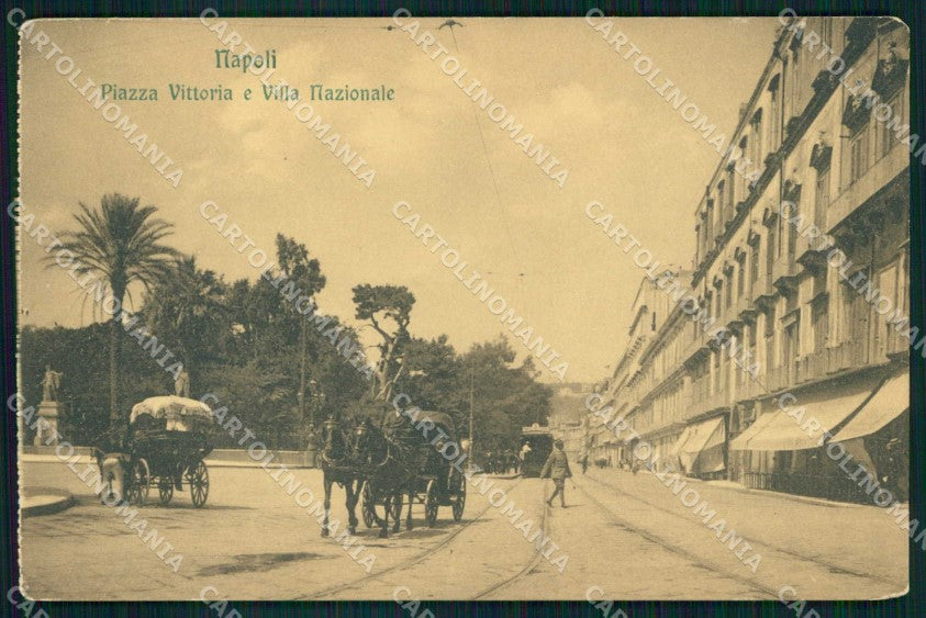 Napoli Città Piazza Vittoria Tram Villa Nazionale cartolina MX5035 – fronte