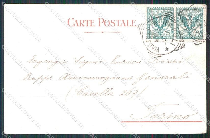 Napoli Città Hotel Santa Lucia Vesuvio Richter cartolina MX5038 – retro