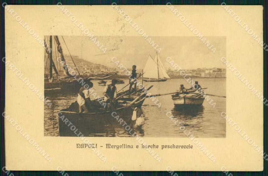 Napoli Città Mergellina Barche Peschereccie Mestieri cartolina MX5055 – fronte
