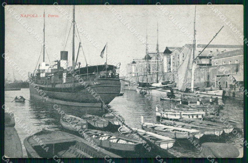 Napoli Città Porto con Barche cartolina MX5062 – fronte