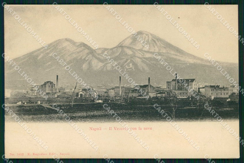 Napoli Città Vesuvio Innevato Ragozino 1612 cartolina MX5084 – fronte