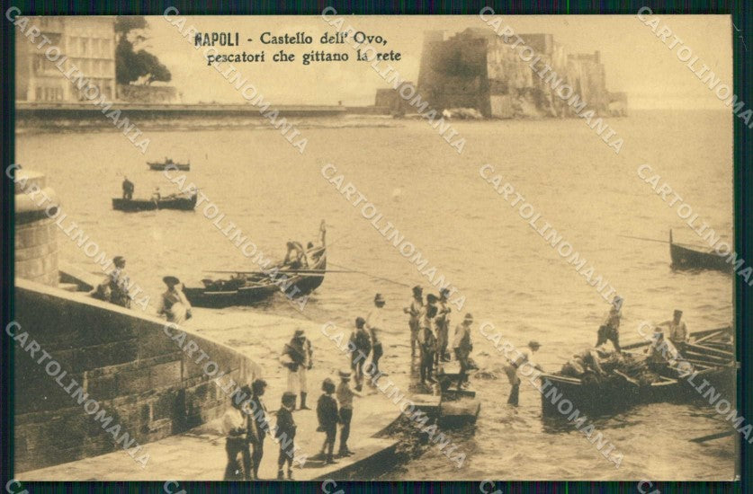 Napoli Città Castel dell Ovo Pescatori in Azione cartolina MX5085 – fronte