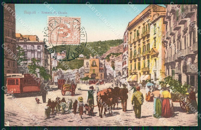 Napoli Città Riviera Chiaia Tram cartolina MX5096 – fronte