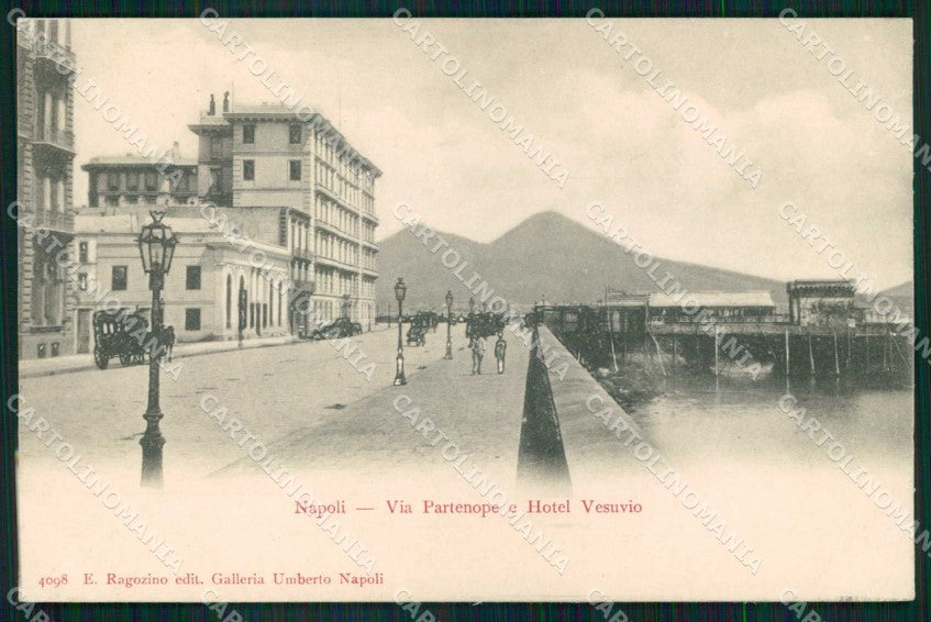 Napoli Città Via Partenope Hotel Vesuvio Ragozino 4098 cartolina MX5108 – fronte