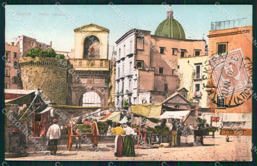 Napoli Città Porta Capuana Mercato cartolina MX5115 – fronte