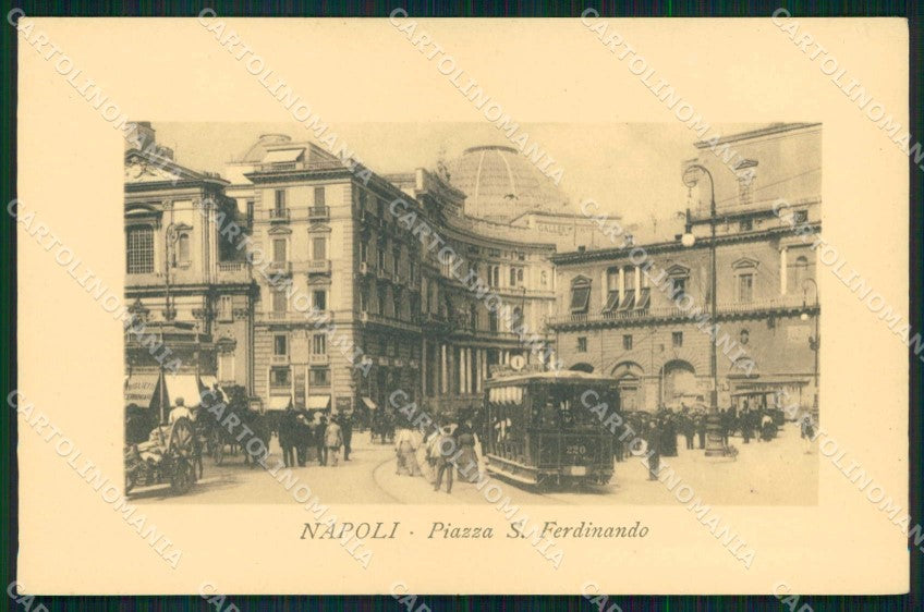 Napoli Città Piazza San Ferdinando Tram cartolina MX5123 – fronte