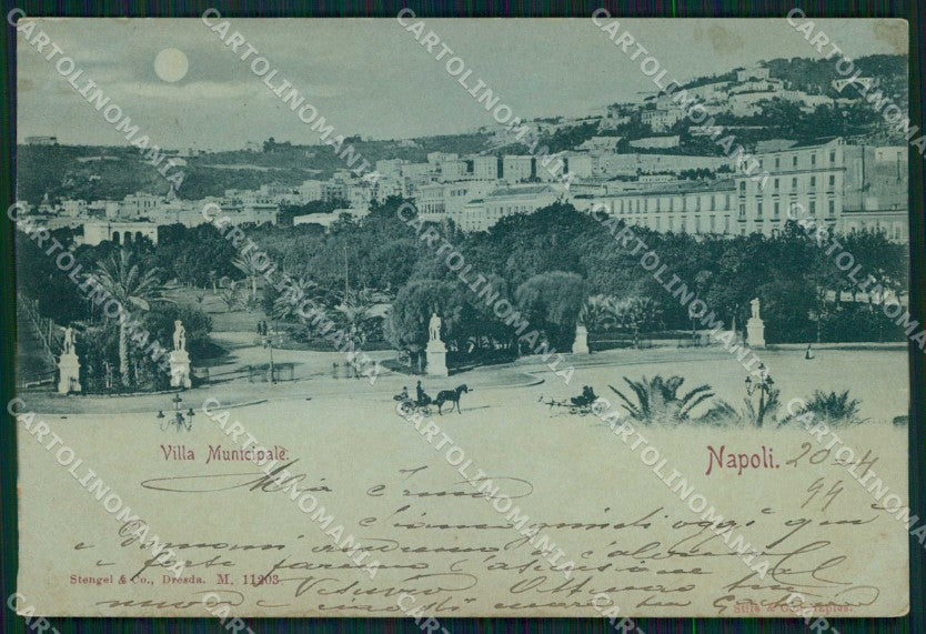 Napoli Città Villa Municipale Chiaro di Luna Stengel 11203 cartolina MX5138 – fronte