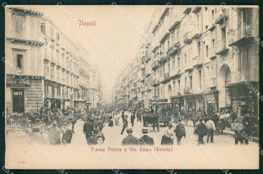 Napoli Città Piazza Poerio Via Roma Toledo cartolina MX5145 – fronte