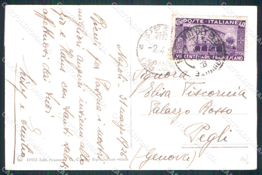 Napoli Città Veduta Generale Posillipo Brunner 10853 cartolina MX5148 – retro
