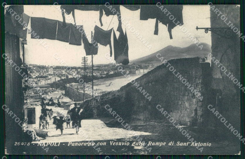 Napoli Città Veduta Generale Vesuvio Rampe Sant Antonio cartolina MX5149 – fronte