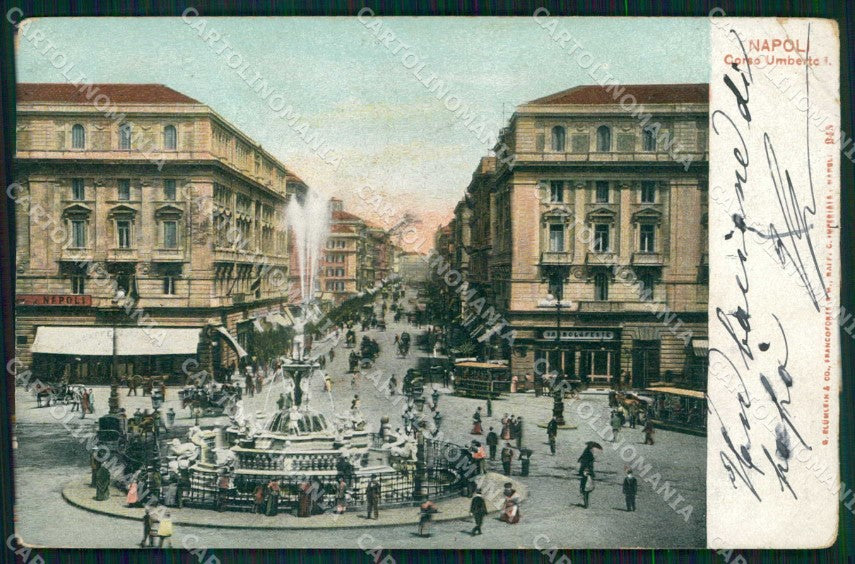Napoli Città Corso Umberto I Tram PIEGHINA cartolina MX5151 – fronte