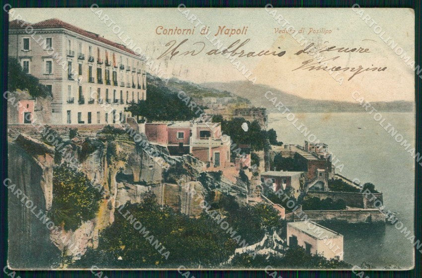 Napoli Città Veduta Generale Posillipo Trabert cartolina MX5154 – fronte
