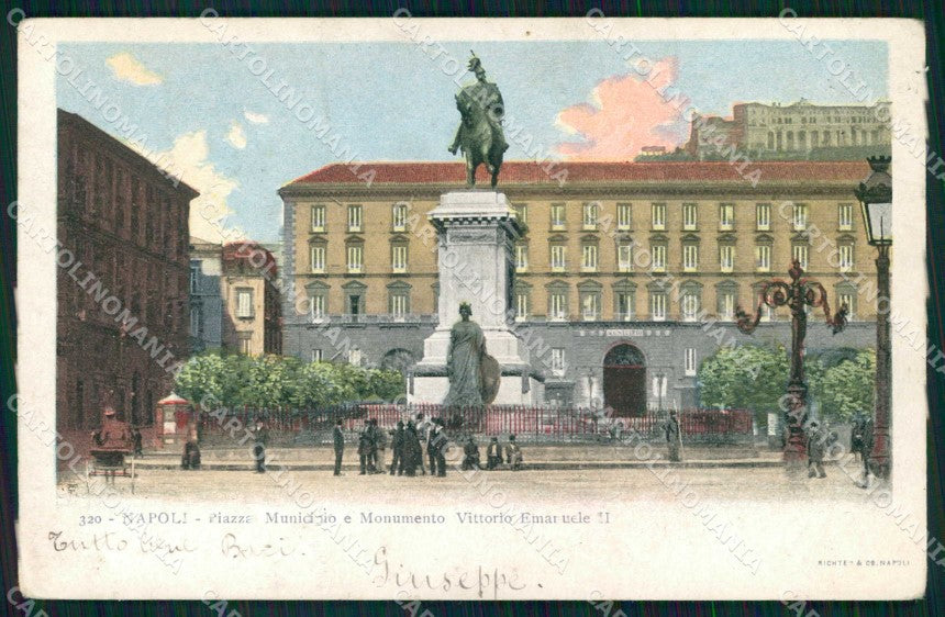 Napoli Città Monumento Vittorio Emanuele II Richter 320 cartolina MX5155 – fronte