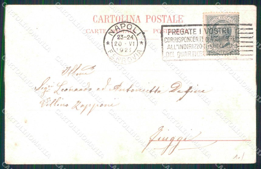 Napoli Città Via Caracciolo Mare Agitato Richter 313 cartolina MX5158 – retro