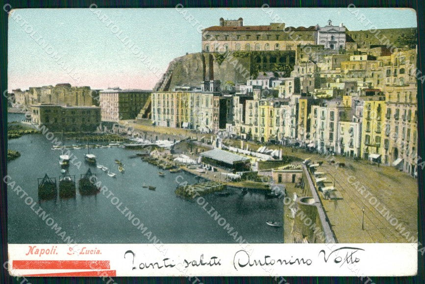 Napoli Città Veduta Santa Lucia Barche cartolina MX5159 – fronte