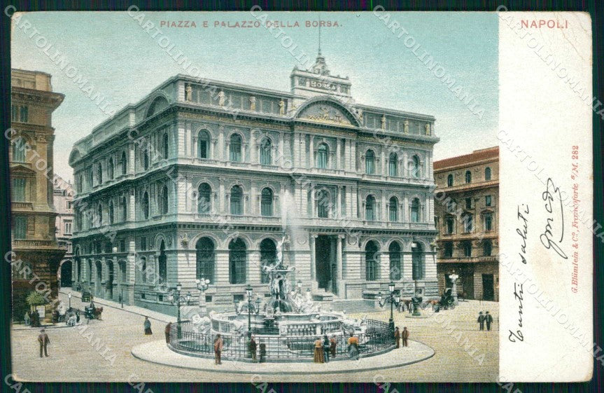 Napoli Città Piazza Palazzo Borsa PIEGHINE cartolina MX5160 – fronte